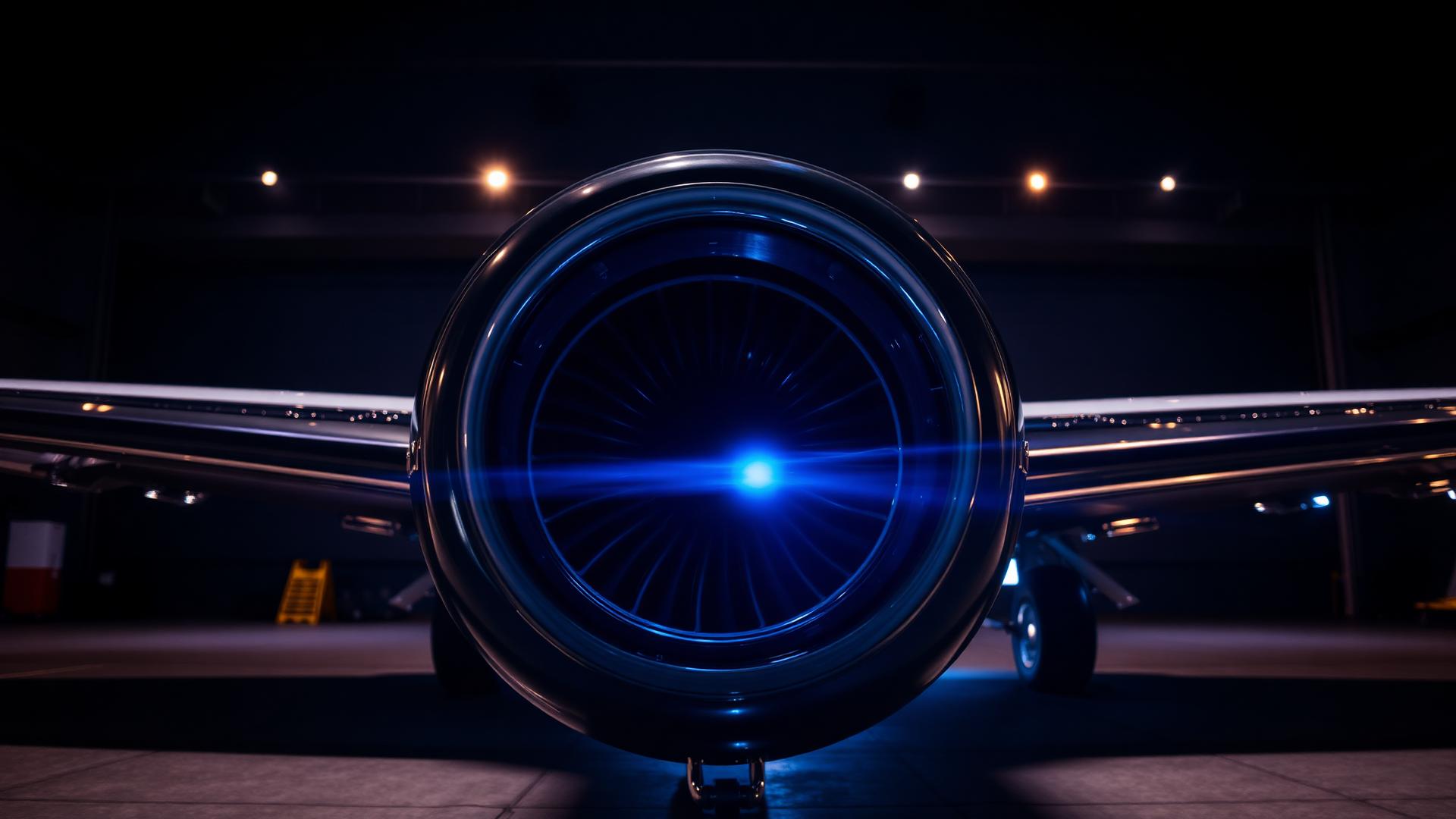 Jato executivo no hangar